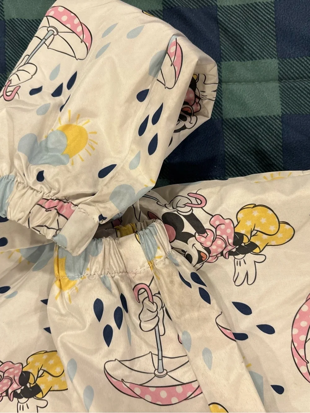 Disney Minnie Mouse White and Pink Hooded Rain Jacket